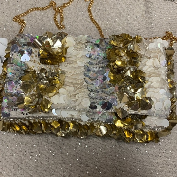 Anthropologie sequin crossbody clutch purse wtags - Picture 6 of 11